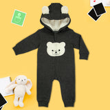 Polar Bear - Charcoal Gray Fleece Coverall