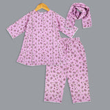 Purple Rose Print - 3 Piece Suit