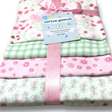 Floral Gingham - Flannel Receiving Blankets