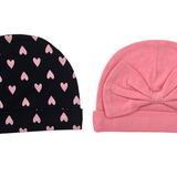 Heart Print - Baby Cap Set