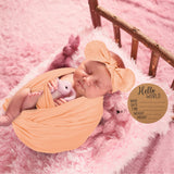 BABY BIRTH ANNOUNCEMENT SWADDLE SET - Peachy