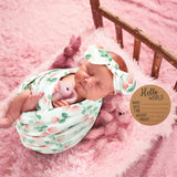 BABY BIRTH ANNOUNCEMENT SWADDLE SET - Dewdrops