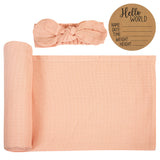 BABY BIRTH ANNOUNCEMENT SWADDLE SET - Peachy