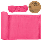 BABY BIRTH ANNOUNCEMENT SWADDLE SET - Pink Pop