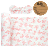 BABY BIRTH ANNOUNCEMENT SWADDLE SET - Butterfly Bliss