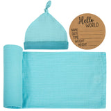 BABY BIRTH ANNOUNCEMENT SWADDLE SET - Ocean