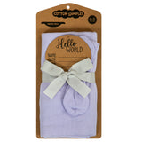 BABY BIRTH ANNOUNCEMENT SWADDLE SET - Lavender