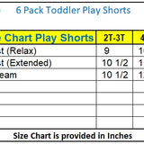 6 pack - Toddlers Play Shorts