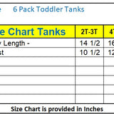 6 pack Toddlers Girls Tank Top