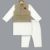 Offwhite - Shalwar Kurta with Waistcoat