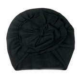 Floral Turban Cap - Black