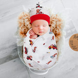 Baby Birth Announcement Swaddle Set - Fireman to the Rescue