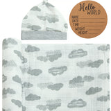 BABY BIRTH ANNOUNCEMENT SWADDLE SET - Soaring in Clouds