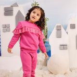 Magenta Haze - Frilled Sweatshirt & Jogger Set - Fleece Toddler